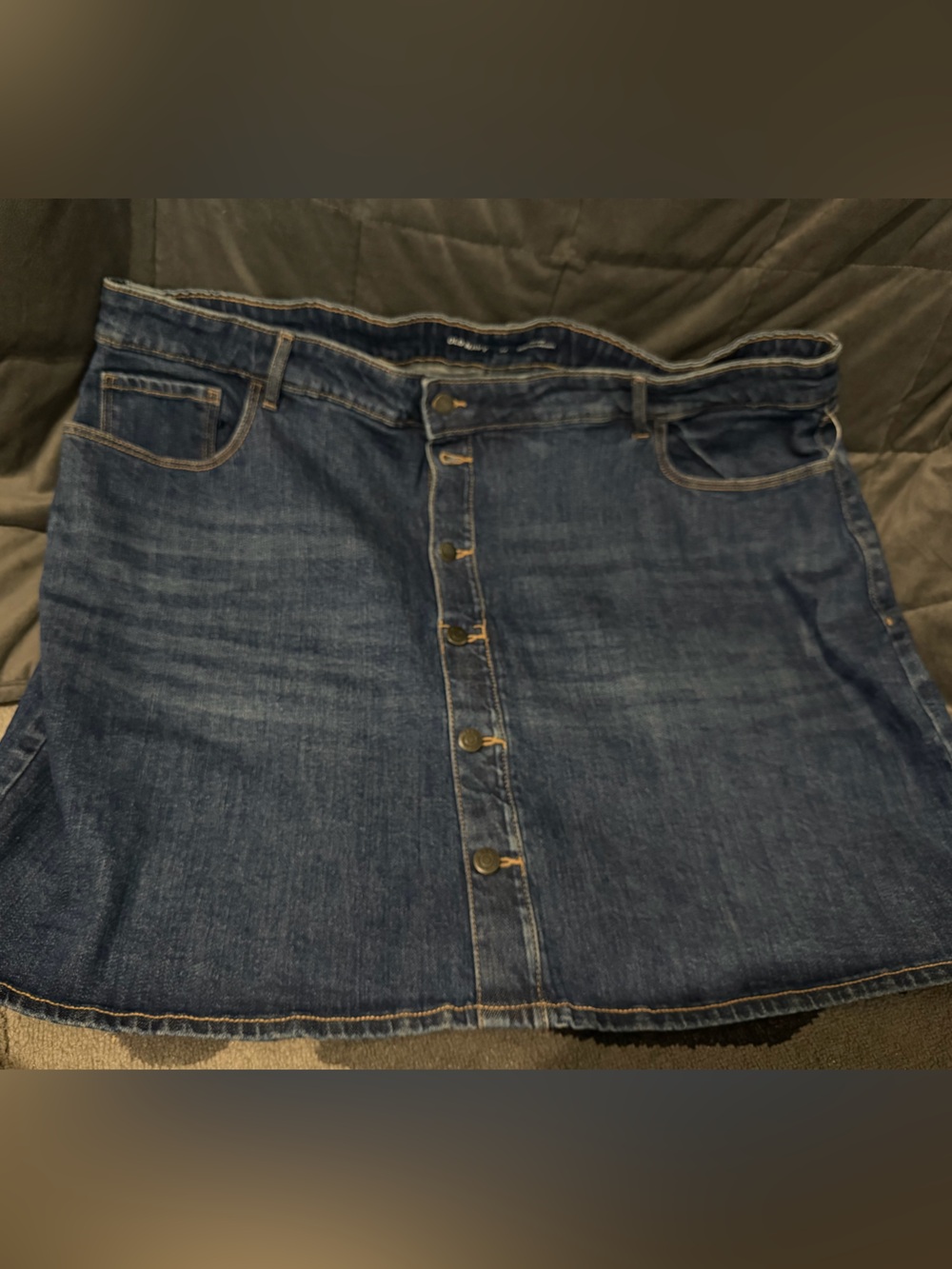 Old Navy Dark Blue Button-Front Denim Skirt
